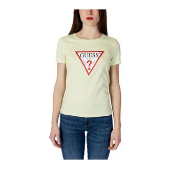Guess T-Shirts, female, Green, Size: XS Classic Logo Tee Short Sleeves