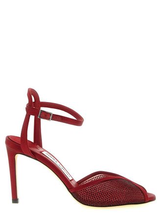 Jimmy Choo London Red Ankle Strap Pumps