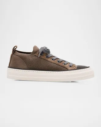 Brunello Cucinelli Monili Knit Low-Top Sneakers