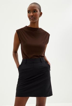 Contemporaine Womens Comfort-waist technical fabric short