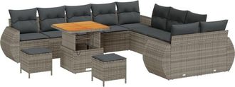 vidaXL Vidaxl - Garden Sofa Set with Cushion 13 pcs Grey 80 x 80 x 71 cm