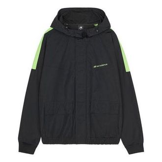 New Balance Mens New Balance hooded Athleisure Casual Sports Jacket Black AMJ03318-BK