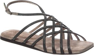 Brunello Cucinelli Monile Suede Sandal