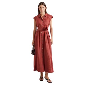 Marella Maxi Jurken - Dames - Shirt Kleedjes - Rood - XS - Kleedjes