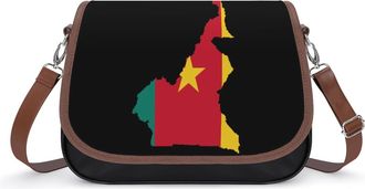 Generic Flag Map of Cameroon Small Womens Crossbody Bags Shoulder Handbag with Adjustable Strap for Travel