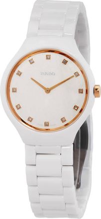 Rado True Round Thinline Quartz Diamond White Dial Ladies Watch R27958722