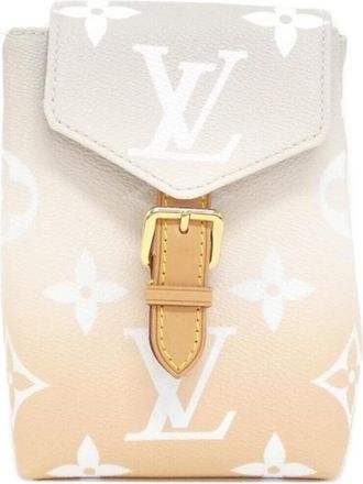 Louis Vuitton Beige White Coated Canvas Backpack (Pre-Owned)