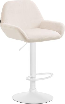 Clp Taburete de bar regulable y giratorio en Terciopelo Crema