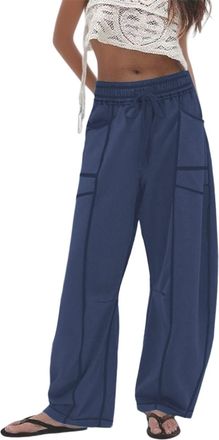 Generic Barrel Leg Trousers Womens Joggers Loose Fit Wide Leg Joggers for Women Casual Tracksuit Bottoms Sweatpants Womens Jogging Pants Sports Trousers with 