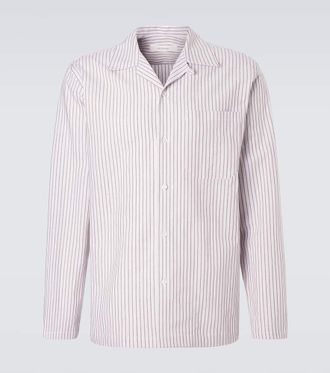Umit Benan Havana striped linen and cotton shirt