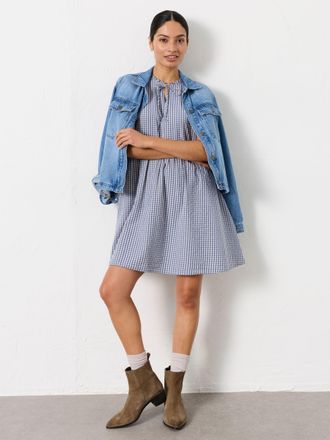 Fat Face FatFace Immy Ivory Petite Gingham Dress