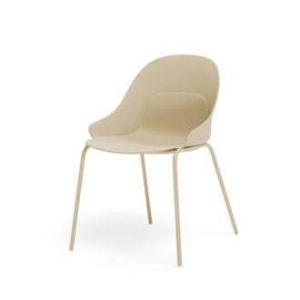 Koketto Home Silla de polipropileno en beige con reposabrazos