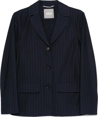 Max Mara Blazer met krijtstreep - Blauw