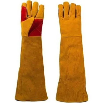 OEM Guantes De Soldador - Cuero De Vaca - 60 Cm - Ign&iacute;fugos - Para Soldadura Barbacoa Forja Fuego Al Aire Libre - 1 Par