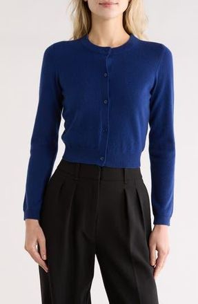 Alice & Olivia Dollie Crop Cashmere Blend Cardigan in Indigo at Nordstrom Rack, Size Small