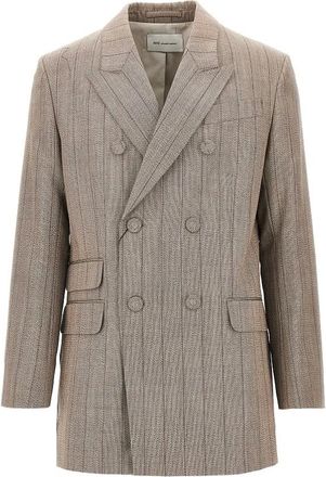 Ami Giacca doppiopetto in lana con martingala - - Jackets - Uomo - Marrone - M