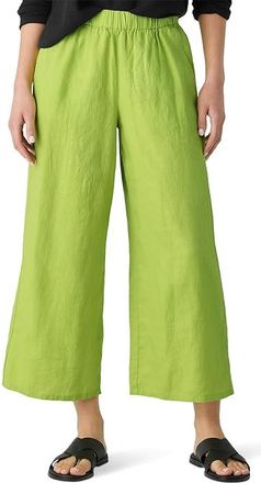 Eileen Fisher Wide Leg Pants Womens Casual Pants Chartreuse : XS 25, Lyocell/Tencel