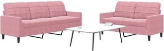 vidaXL Vidaxl - Juego De Sof&aacute;s Con Cojines 2 Piezas Terciopelo Rosa