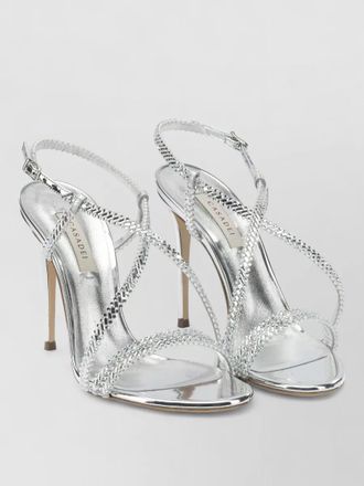 Casadei sandals open toe metallic finish ankle strap
