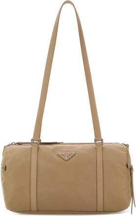 Prada Brown Logo Large Shoulder Bag