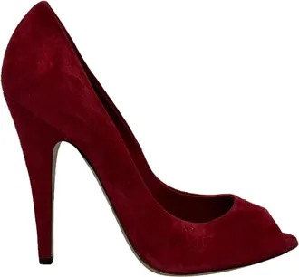 Casadei Casadei Peep-Toe Pumps in Bordeaux Su&egrave;de
