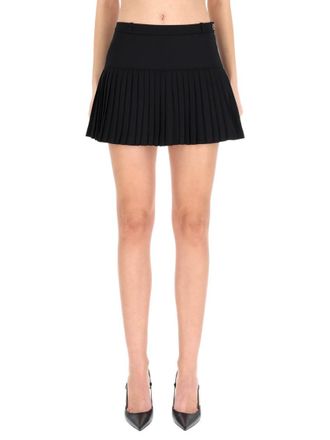Marine Serre Black Pleated Mini Skirt