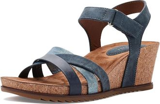 S&ouml;fft Talia Womens Wedge Shoes Navy : 7.5 B - Medium, Leather/Rubber/Suede