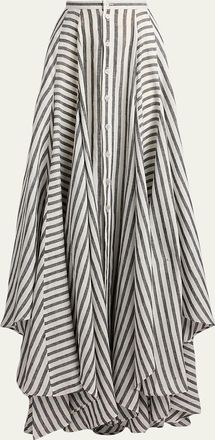 Ralph Lauren Shamus Striped Linen Maxi Skirt