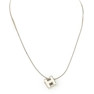 Herm&egrave;s H Cube Pendant Necklace ketting