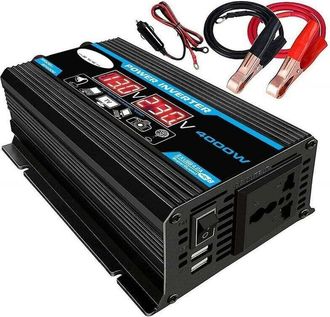 OEM Inversor De Corriente Para Coche De 4000 W, 12 V, 220 V/110 V, Led, Ca, Adaptador De Cargador, Inversor, Transformador Usb Dual, Onda Sinusoidal Modif