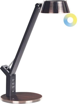 Beliani L&aacute;mpara De Oficina Led De Metal Cobrizo 40 Cm Brazo Ajustable Usb Chamaeleon