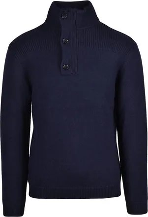 Daniele Fiesoli High Neck Button Sweater With Ribbed Detailing