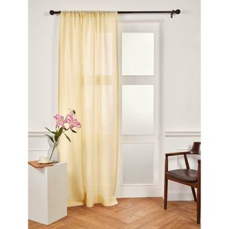 Solino Home Linen Sheer Curtain with Light Filtering Rod Pocket Curtain for Living Room, Bedroom in Beige at Nordstrom, Size Xx-Large