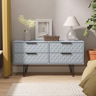 Lewis's Harlequin 4 Drawer Bedbox in Denim Blue - Ready Assembled - Lewiss Home | TJ Hughes
