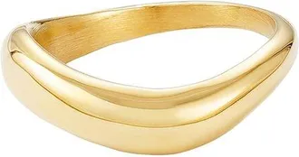 Adornia Adornia 18K Plated Stainless Steel Tarnish-Resistant Curved Band Ring