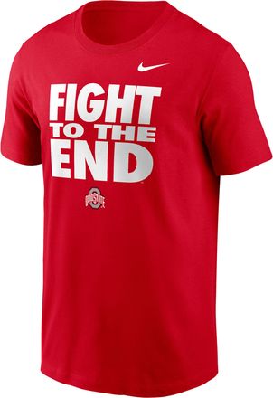 Nike Ohio State Sideline Slogan Nike Mens Dri-FIT College Long-Sleeve T-Shirt in Red | 02ET65NOH-H2B