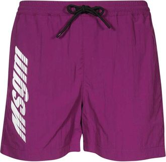 Msgm Logo Print Zwemshorts Polyamide - Heren - Strandmode - Paars - XS - Badmode