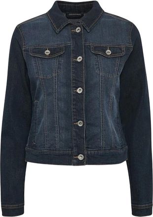 Cream Denim jack met borstzakken - Dames - Spijkerjassen - Blauw - XL - Denim - Jassen
