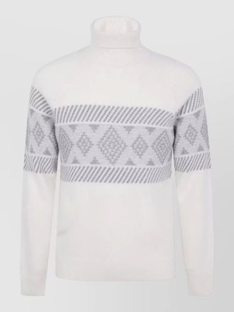 Barba wool embroidered turtleneck jumper