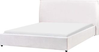 Beliani Beliani - Cama Moderna De Terciopelo Blanco Crema 160 X 200 Cm Tradicional Lavaur
