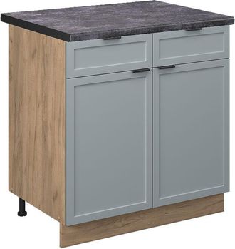 Vicco Mueble Bajo De Cocina Fame-line, Azul Claro-gris, 80 Cm, Et Antracita
