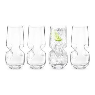 Final Touch Final Touch Bubbles Seltzer / Bubbly Beverage Glasses - Set of 4 - 17 oz (500 ml)