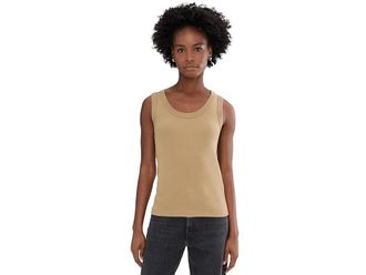 Nic+Zoe Perfect Knit Rib Scoop Tank Top Womens Clothing Jute : LG (US 12-14), Cotton/Modal/Spandex