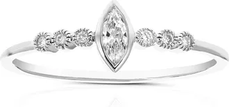 Vir Jewels 1/6 cttw Marquise Lab Grown Diamond Engagement Ring in Sterling Silver For Women
