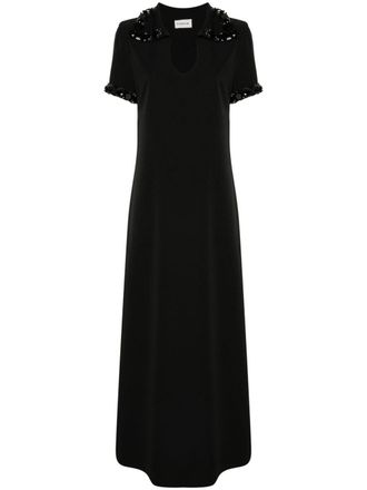 P.A.R.O.S.H. embroidered long dress - Black