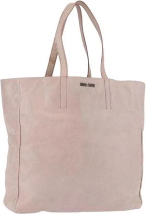 Miu Miu Pre-owned Tote Bag - Dames - Vintage Shopper - Roze - ONE Size - Leer - Vintage