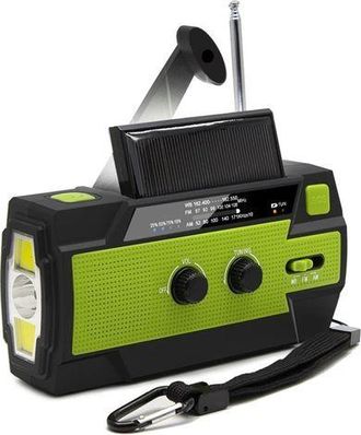 OEM Radio Port&aacute;til Para Camping, 4 Modos De Carga, Bater&iacute;a Externa De 4000 Mah, Linterna, Sensor De Movimiento, Kit De Supervivencia, Color Verde