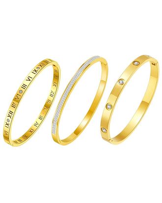 Liv Oliver 18K Plated Cz Bangle Bracelet