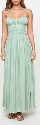 L*Space Tala Shirred Waist Cover-Up Maxi Sundress in Celadon at Nordstrom Rack, Size X-Small