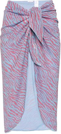 Os&eacute;ree Animalier-print Lurex Pareo